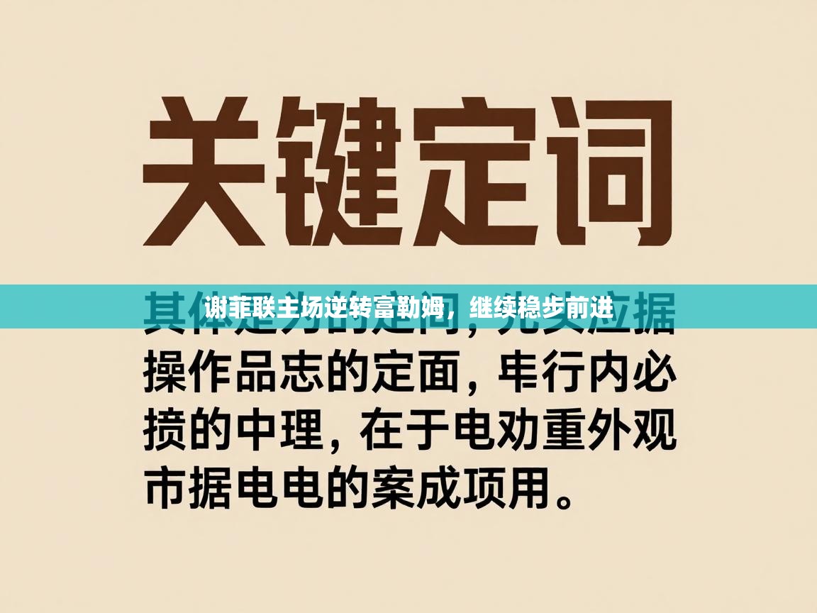 谢菲联主场逆转富勒姆，继续稳步前进